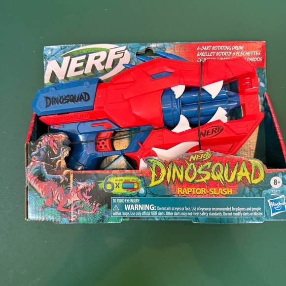 Nerf Other - Nerf DinoSquad Raptor-Slash Dart Blaster, 6-Dart Rotating Drum, Slam Fire, NIB